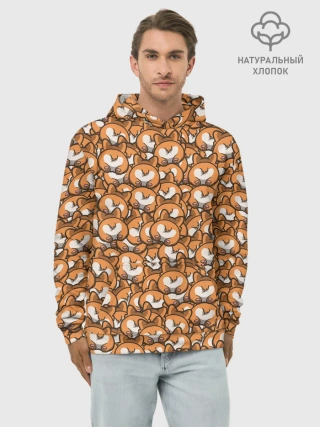 Худи мужской база хлопок / Попки Корги