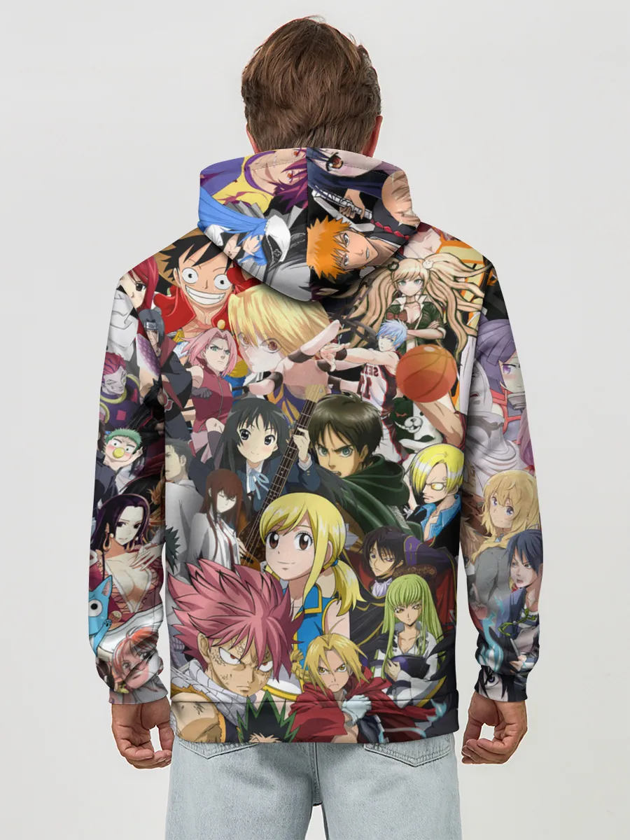 Худи мужской база хлопок / Аниме коллаж