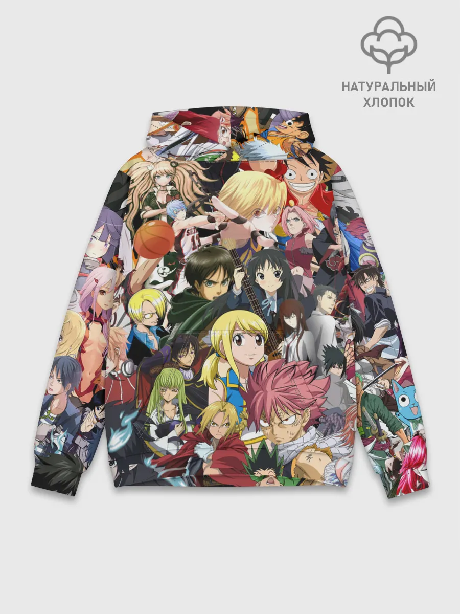 Худи мужской база хлопок / Аниме коллаж
