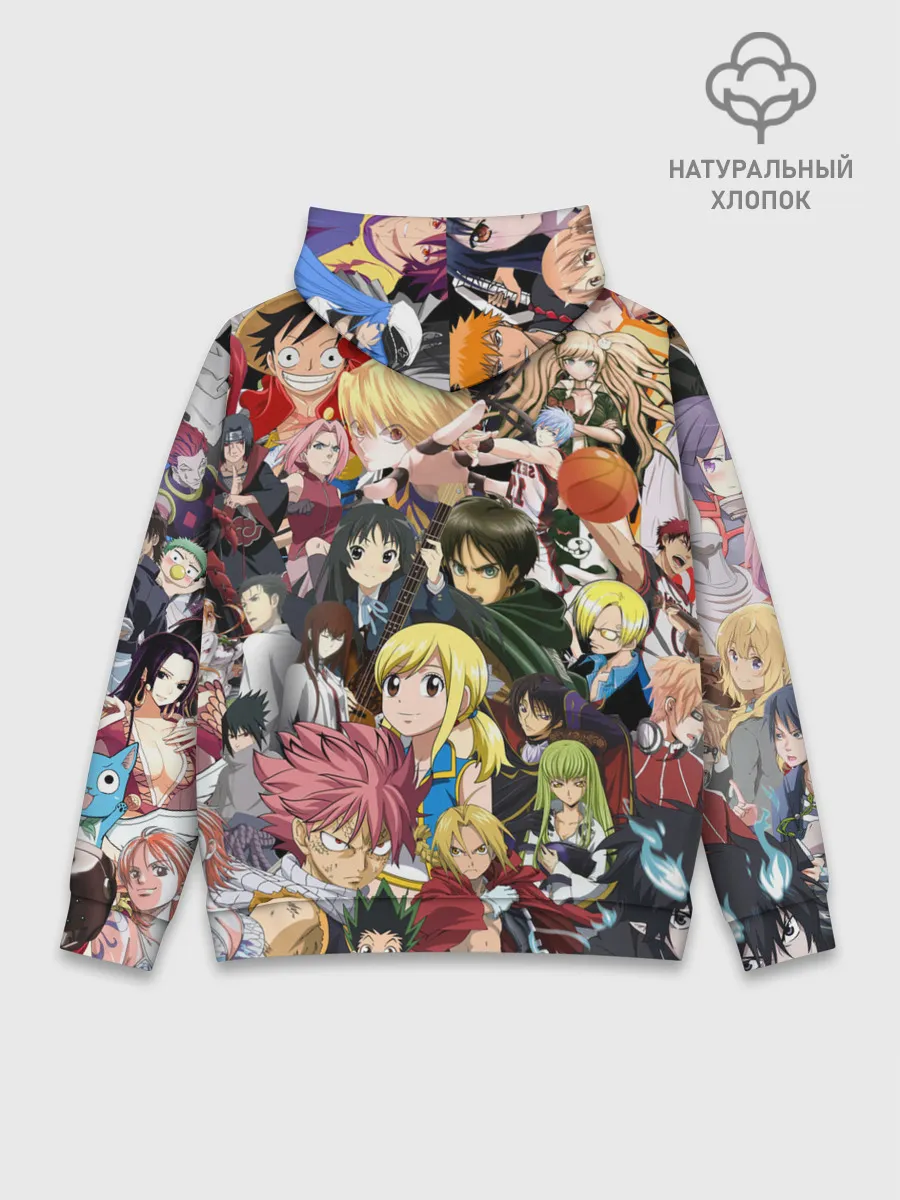 Худи мужской база хлопок / Аниме коллаж