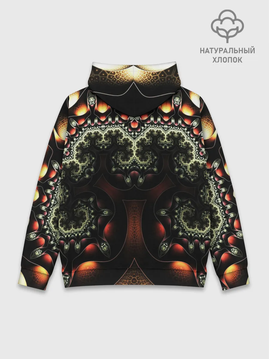 Худи мужской база хлопок / ФРАКТАЛЬНЫЙ ОПТИЧЕСКИЙ УЗОР