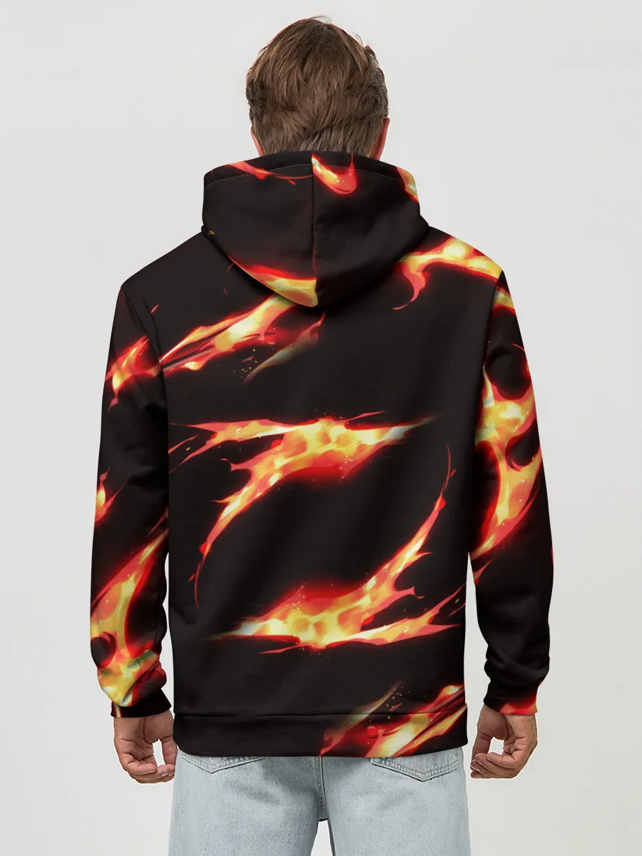 Худи мужской база хлопок / Рассекающий демонов в огенных лучах