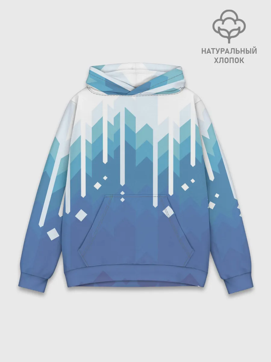 Худи мужской база хлопок / Пиксельные сливки
