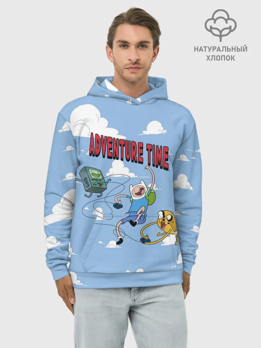 Худи мужской база хлопок / Время Приключений
