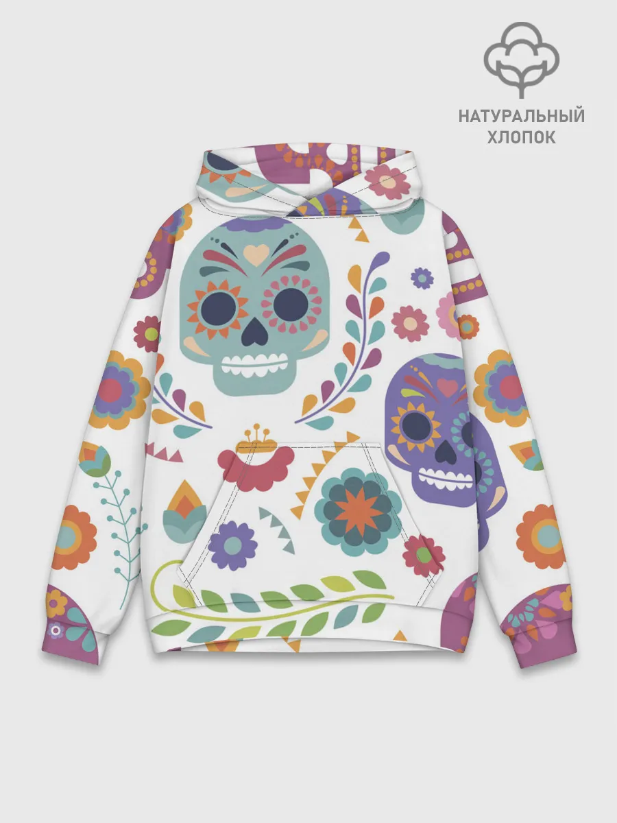Худи мужской база хлопок / Мексиканские мотивы