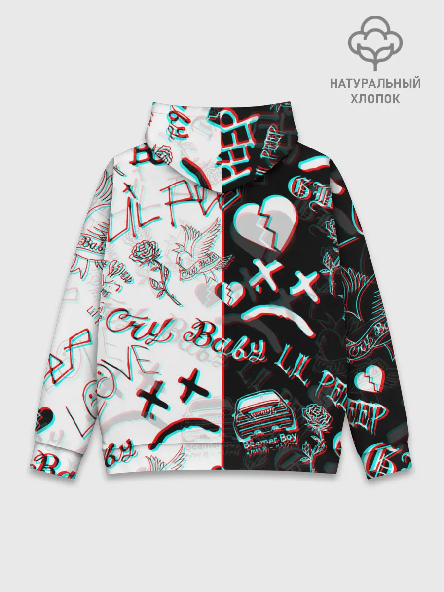 Худи мужской база хлопок / LIL PEEP GLITCH | ЛИЛ ПИП ГЛИТЧ