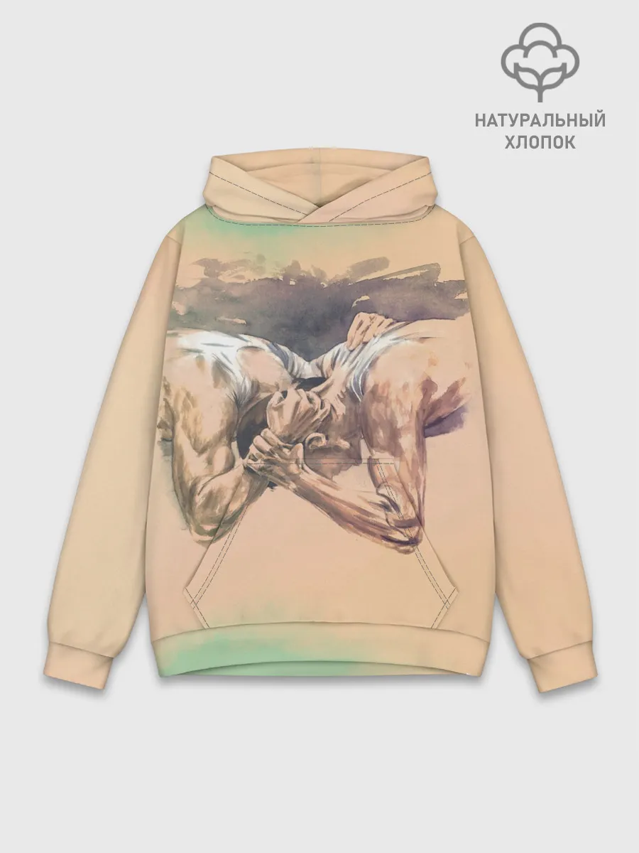 Худи мужской база хлопок / Борьба