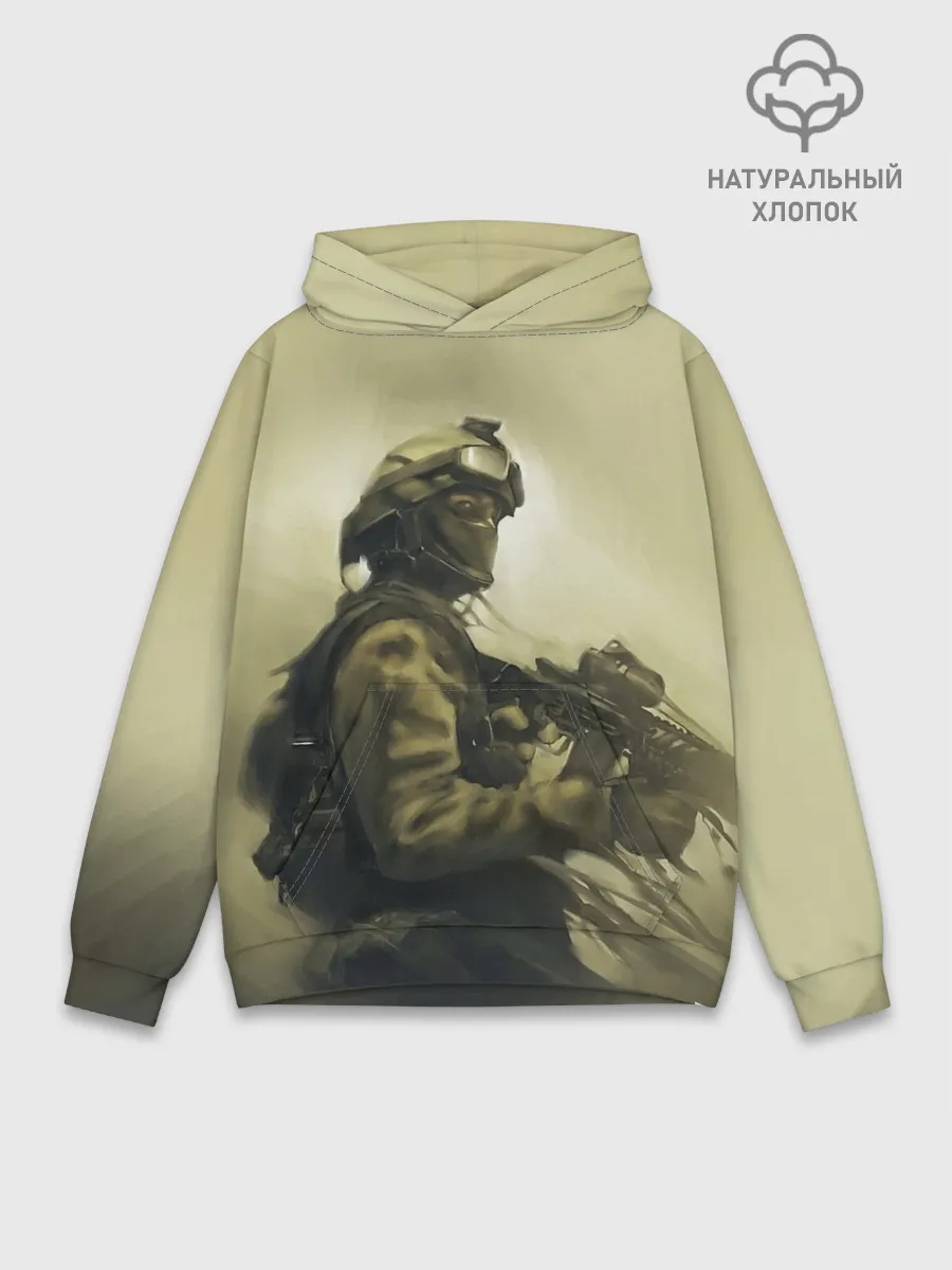 Худи мужской база хлопок / Военный
