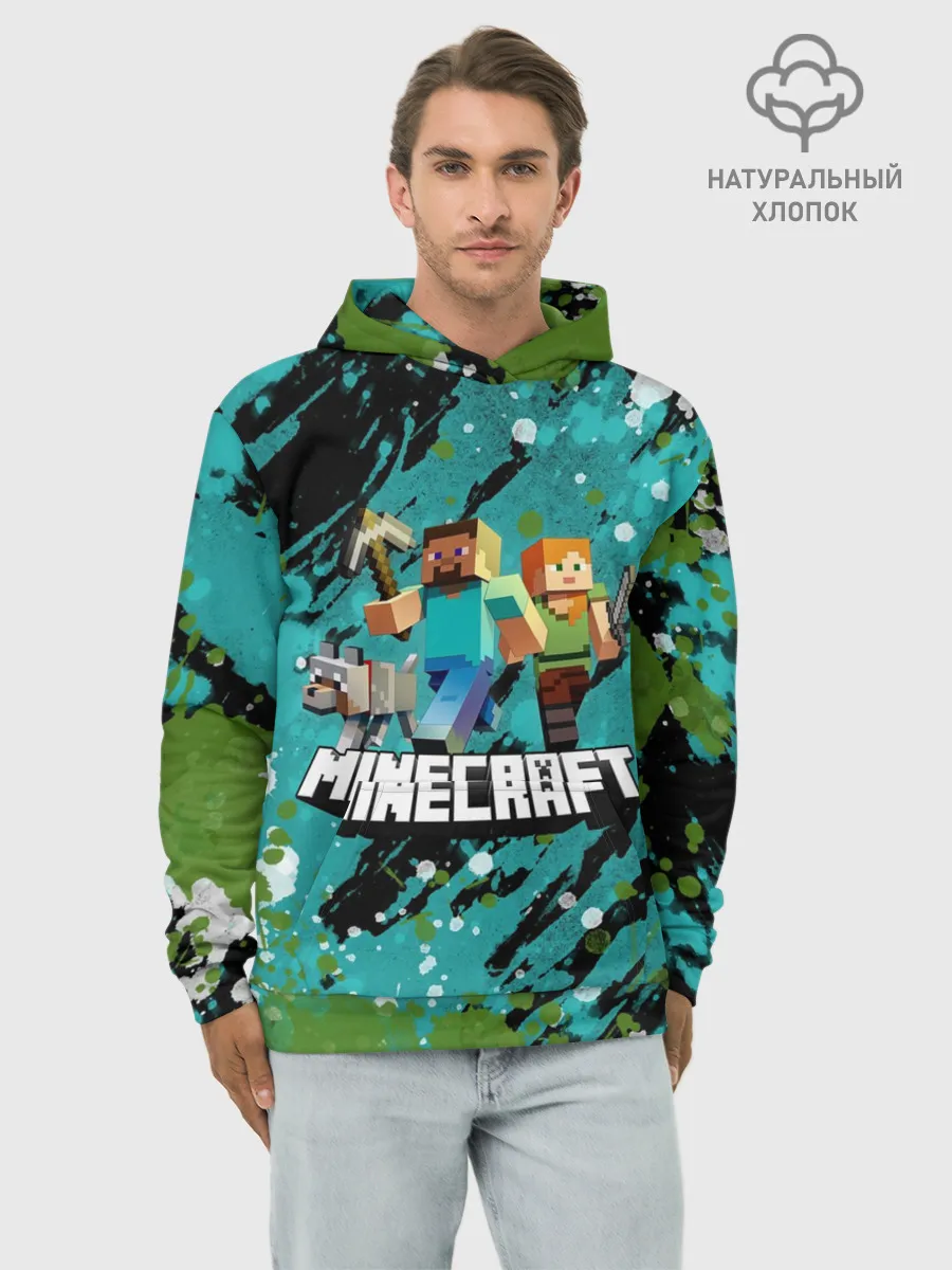 Худи мужской база хлопок / Minecraft / Майнкрафт