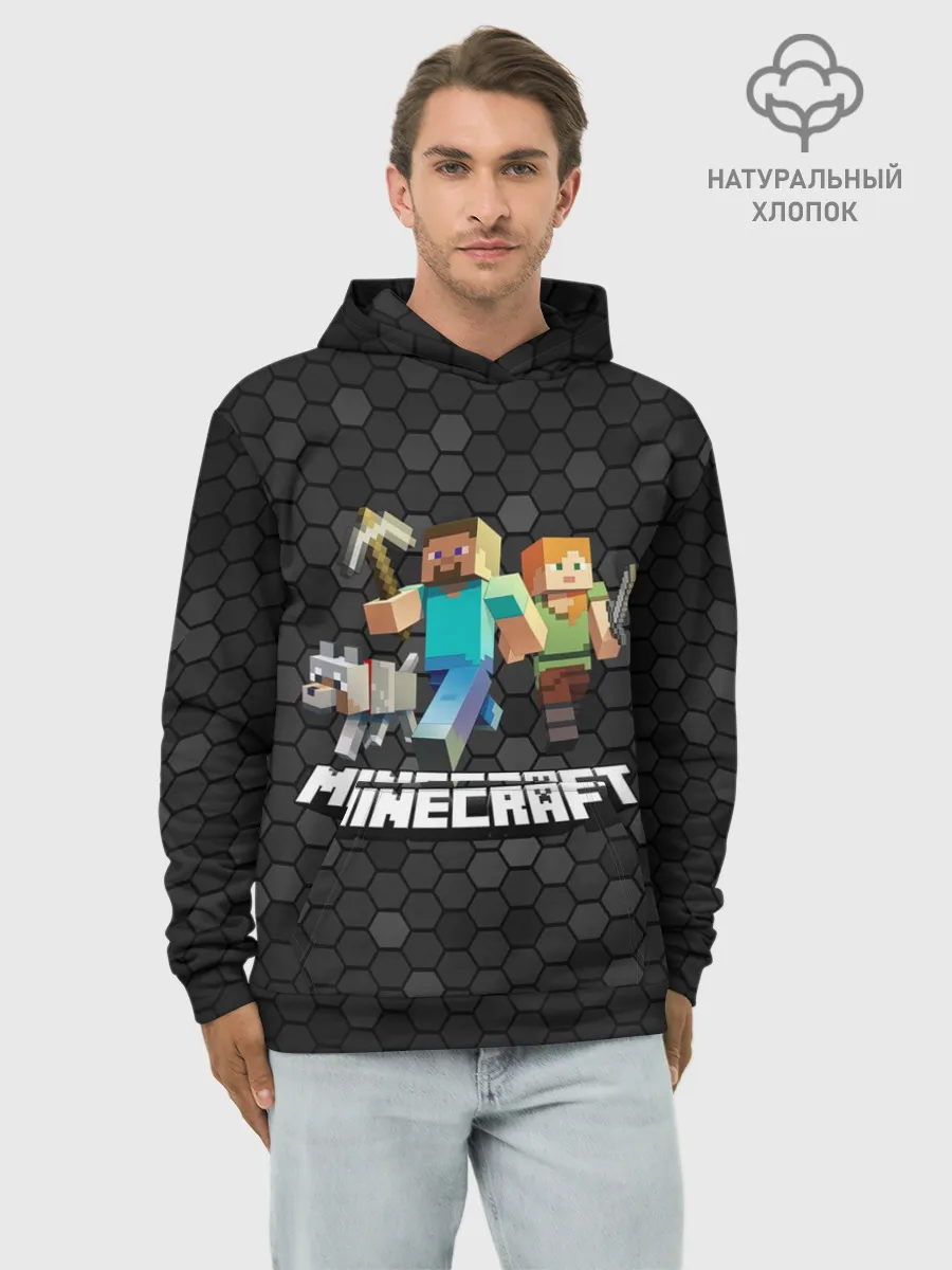 Худи мужской база хлопок / Minecraft / Майнкрафт