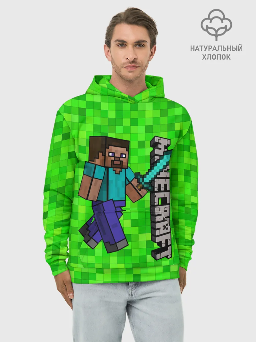 Худи мужской база хлопок / MINECRAFT