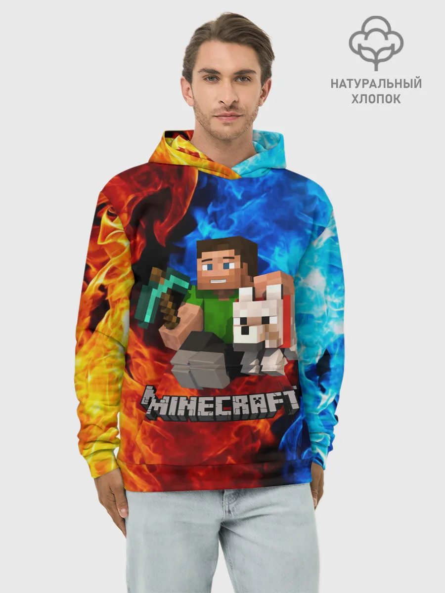 Худи мужской база хлопок / MINECRAFT