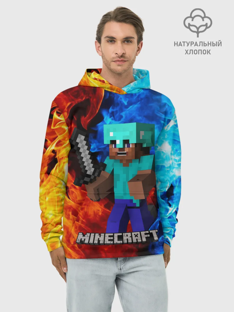 Худи мужской база хлопок / MINECRAFT