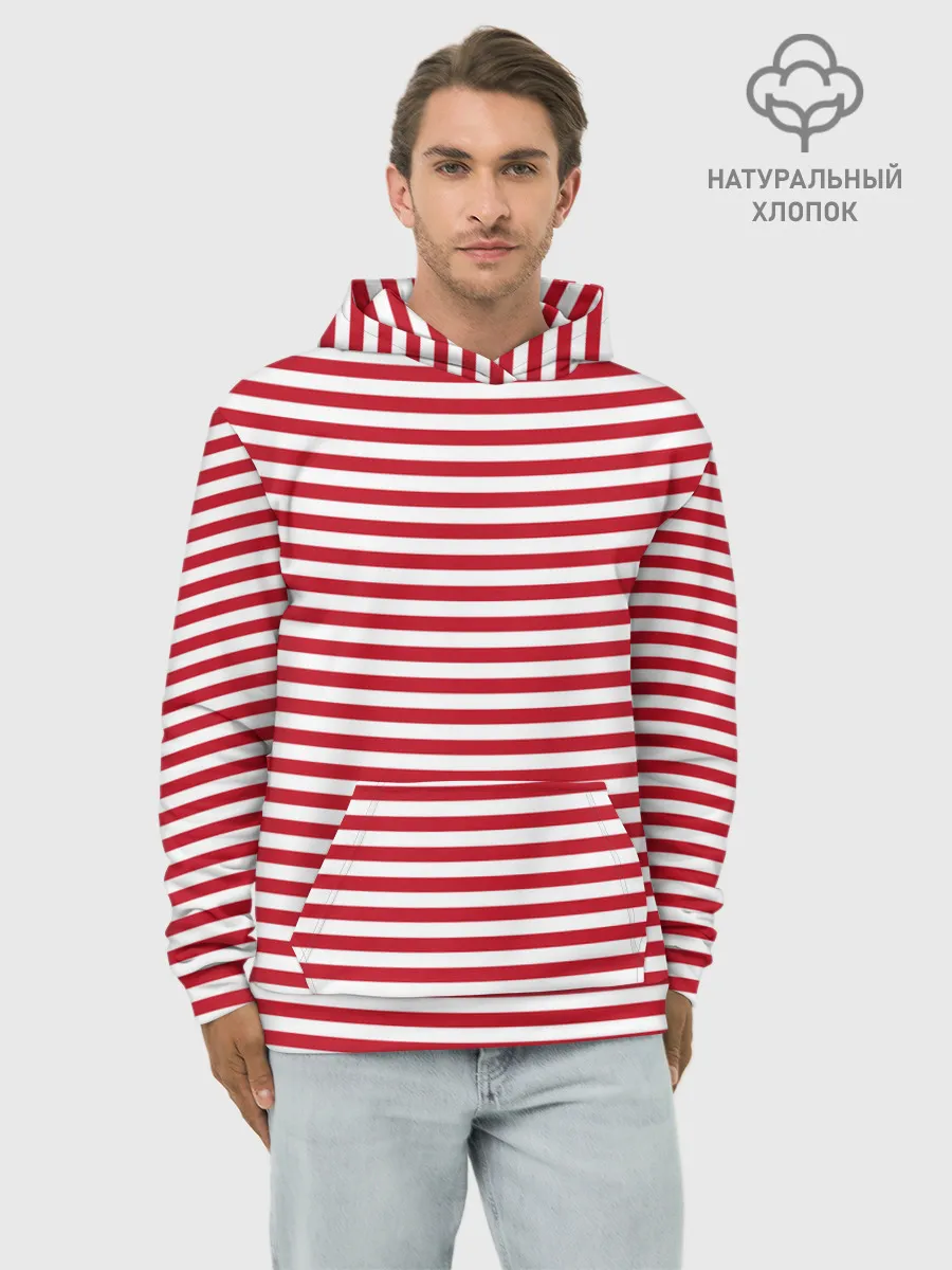 Худи мужской база хлопок / Тельняшка Внутренних Войск