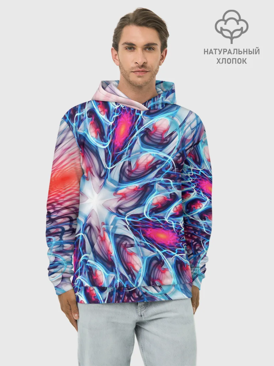 Худи мужской база хлопок / ABSTRACTION ILLUSION