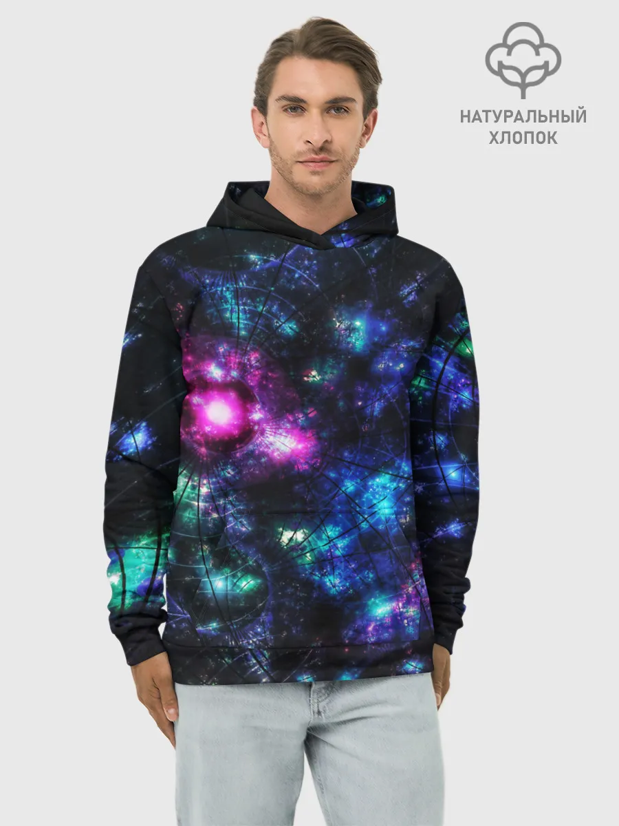 Худи мужской база хлопок / АБСТРАКЦИЯ КОСМОСА