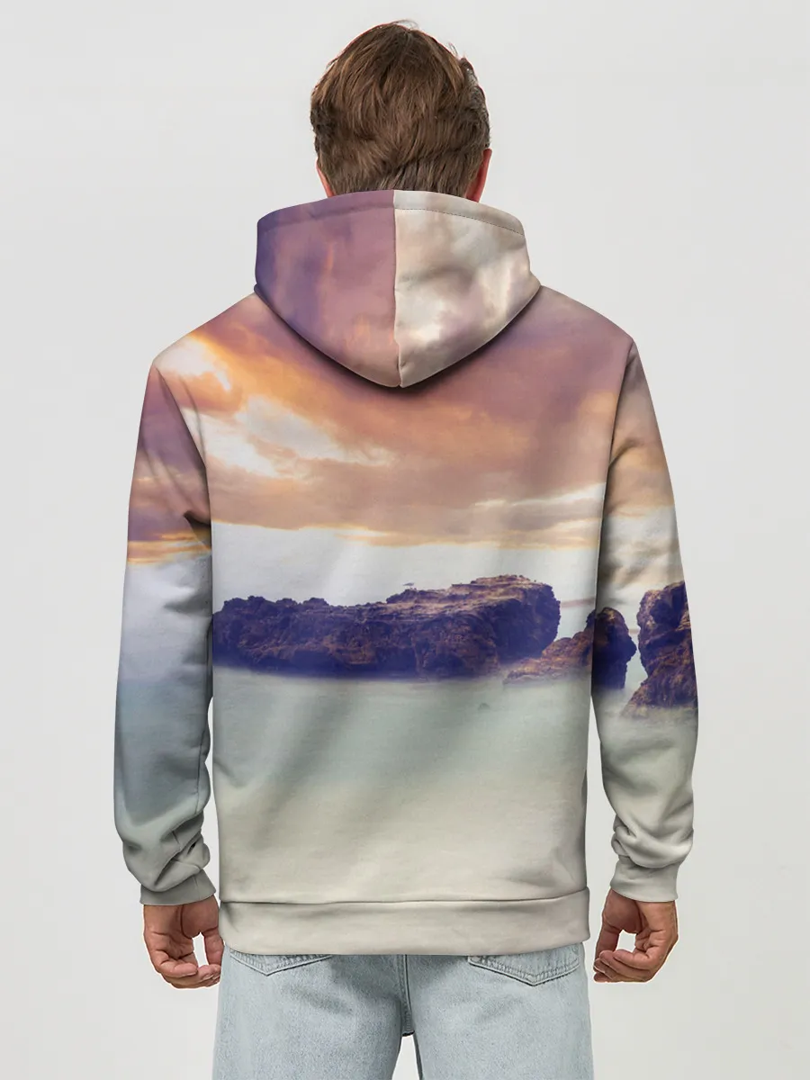 Худи мужской база хлопок / Sea Sunset Horse