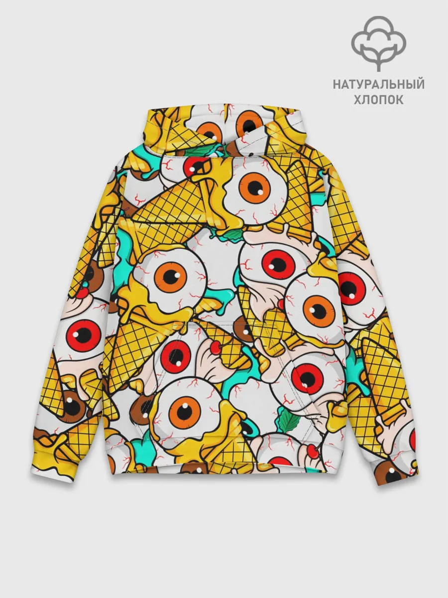 Худи мужской база хлопок / Морожки с глазами