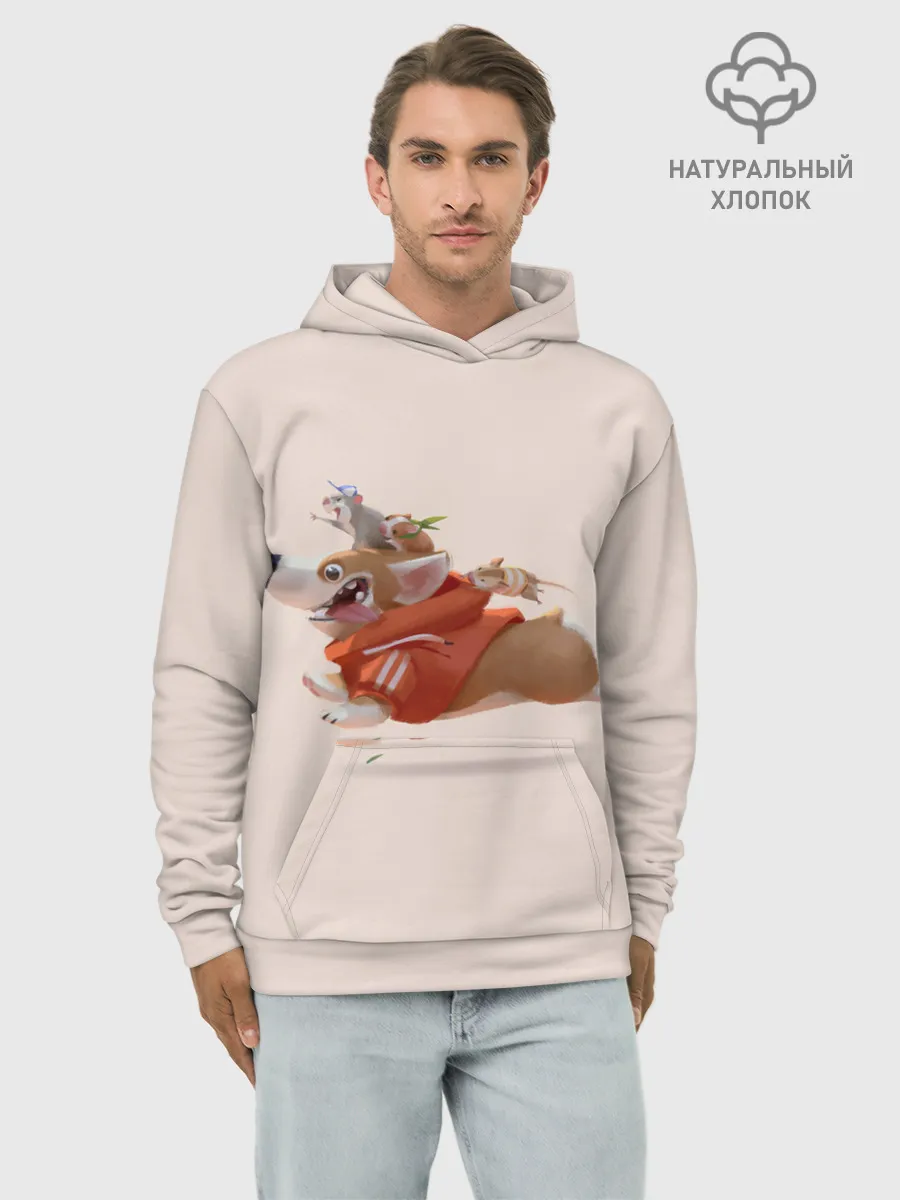 Худи мужской база хлопок / КОРГИ И МЫШАТА