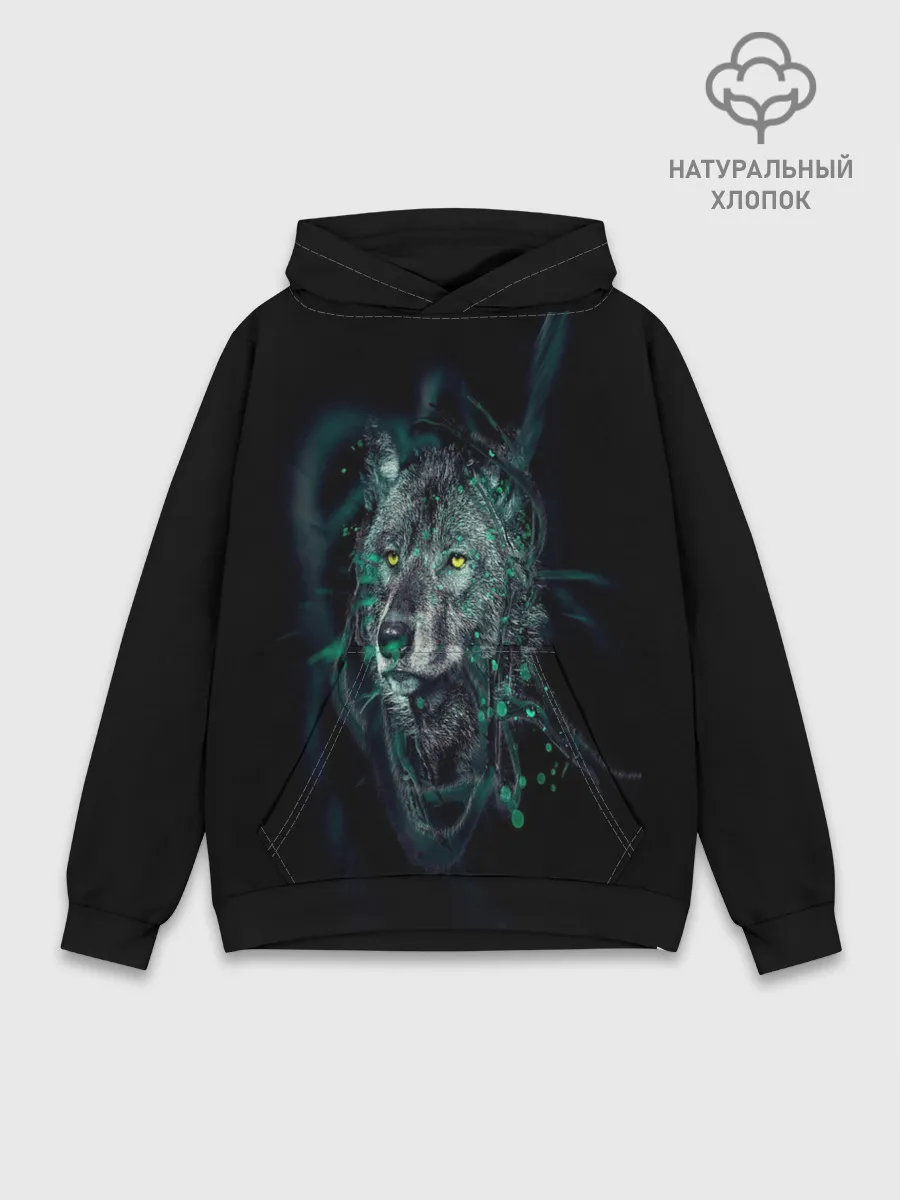 Худи мужской база хлопок / ВОЛК