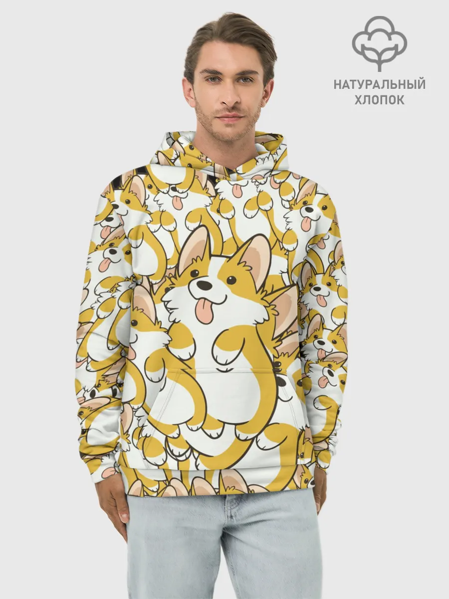 Худи мужской база хлопок / Корги