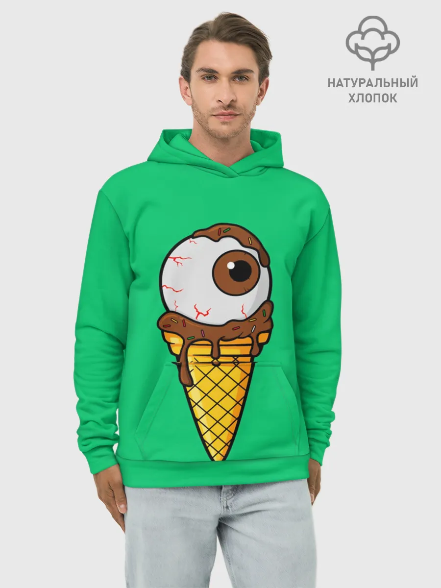 Худи мужской база хлопок / Мороженое с глазом