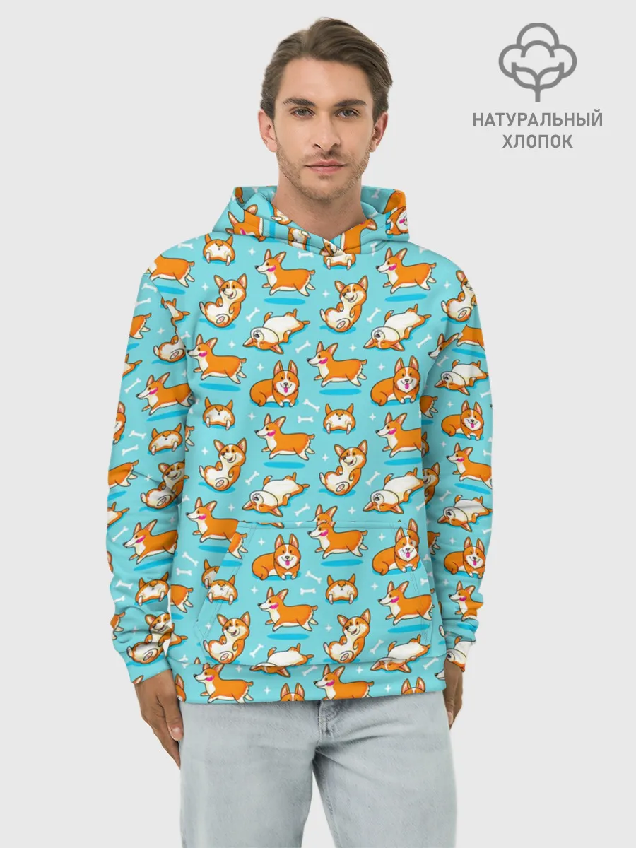 Худи мужской база хлопок / Корги