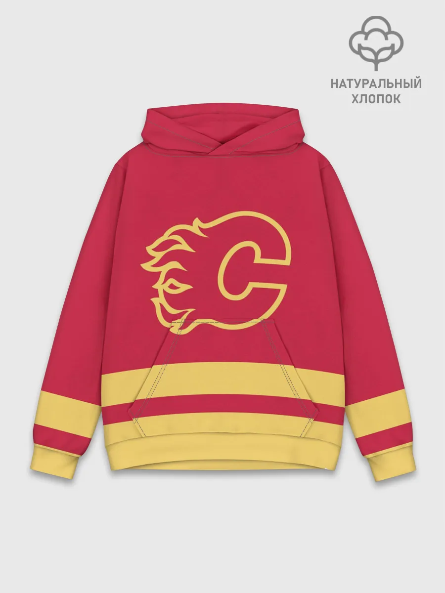 Худи мужской база хлопок / Калгари Флэймз