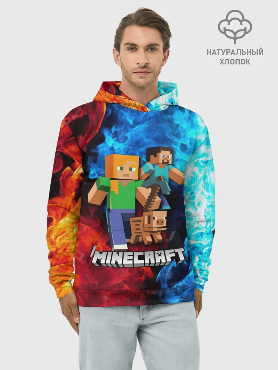 Худи мужской база хлопок / Minecraft / Майнкрафт