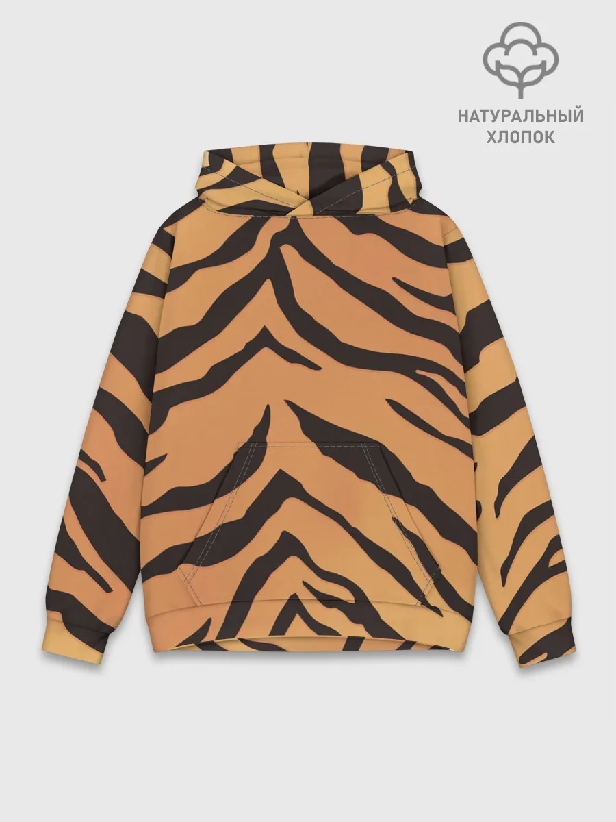 Худи мужской база хлопок / Тигриный камуфляж