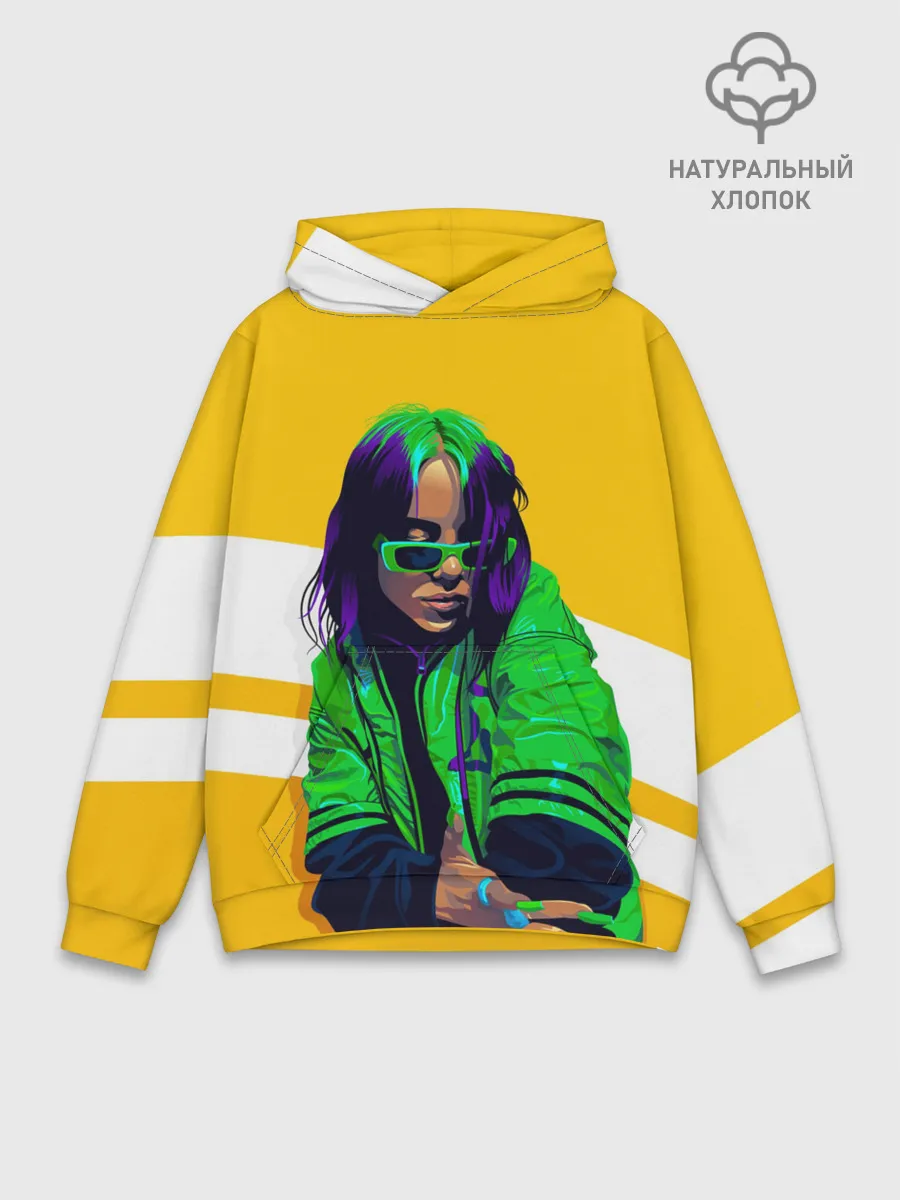 Худи мужской база хлопок / Green Eilish