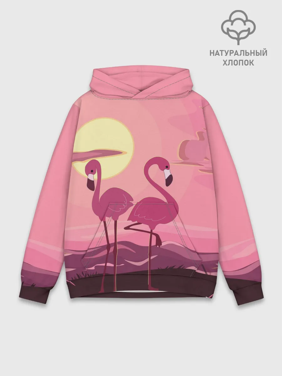 Худи мужской база хлопок / фламинго