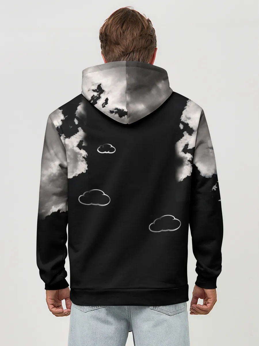 Худи мужской база хлопок / Грозовой, кошак