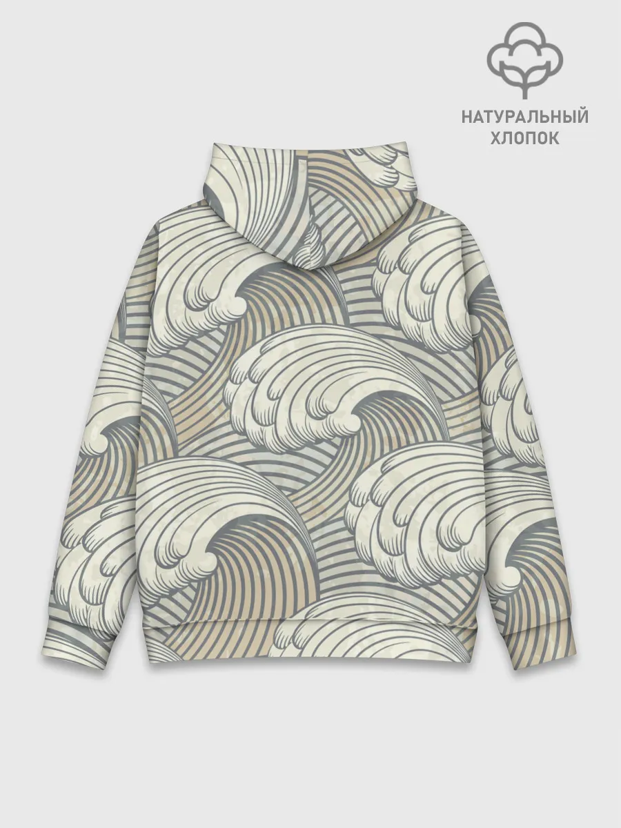 Худи мужской база хлопок / Арт волны
