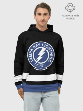 Худи мужской база хлопок / Тампа-Бэй Лайтнинг