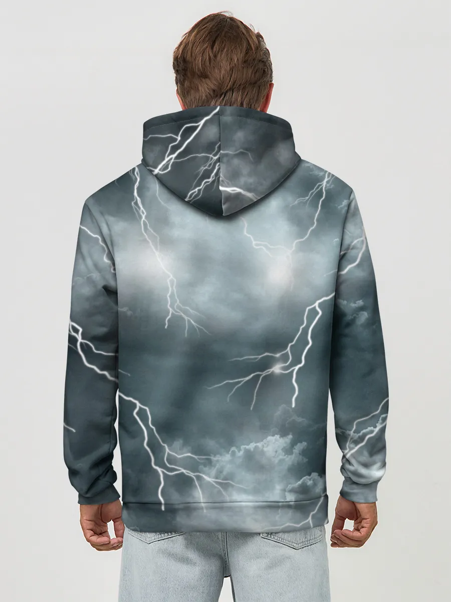 Худи мужской база хлопок / Грозовой кошак.