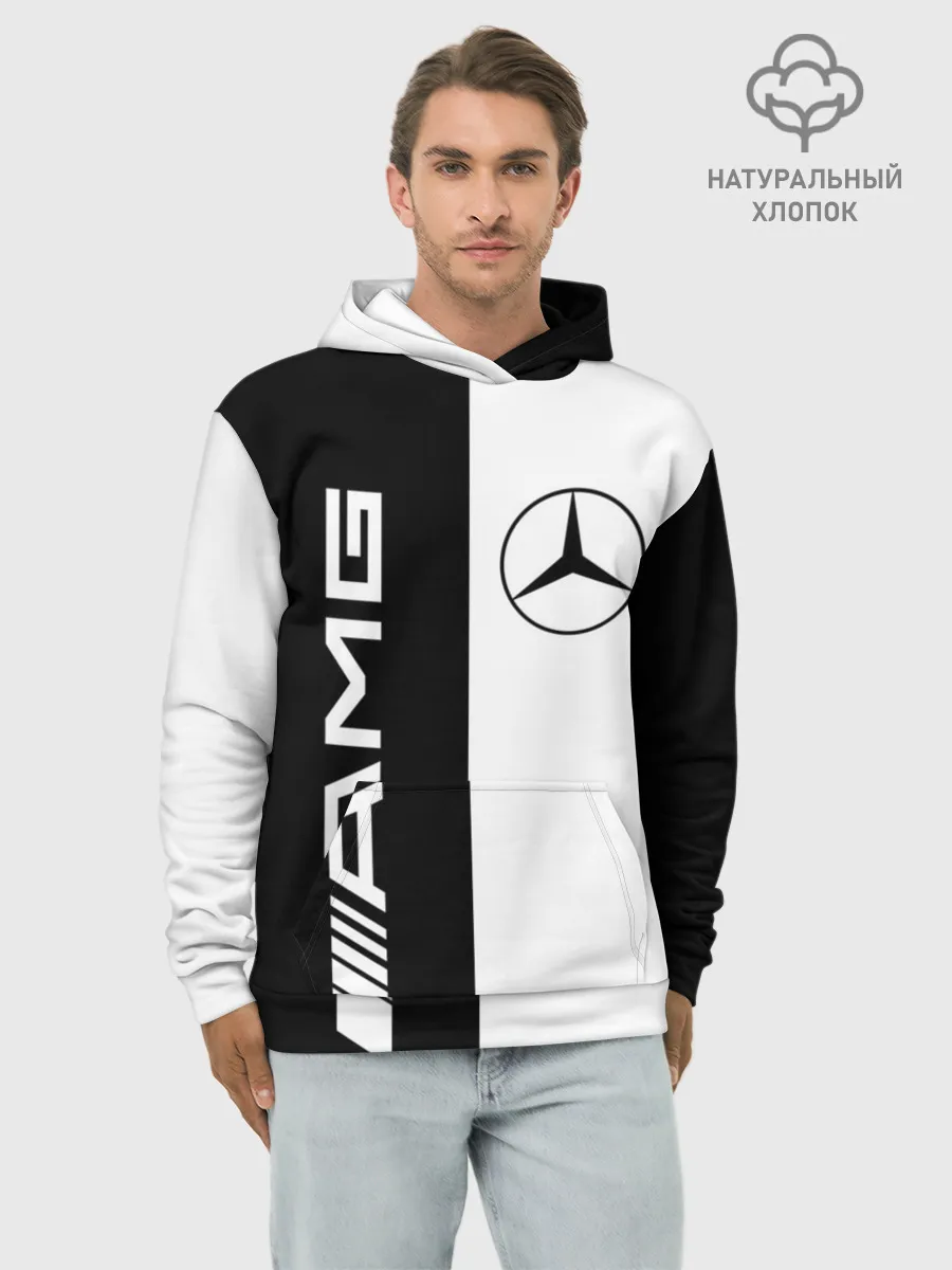 Худи мужской база хлопок / MERCEDES AMG | МЕРСЕДЕС
