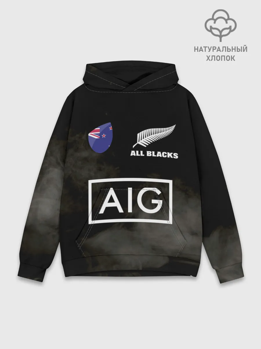 Худи мужской база хлопок / ALL BLACKS