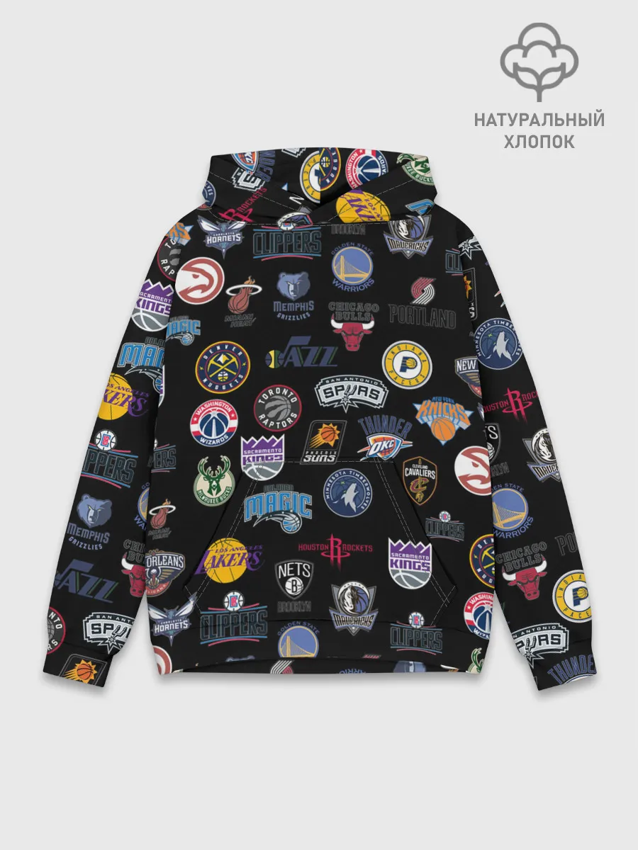 Худи мужской база хлопок / NBA Pattern | НБА Паттерн