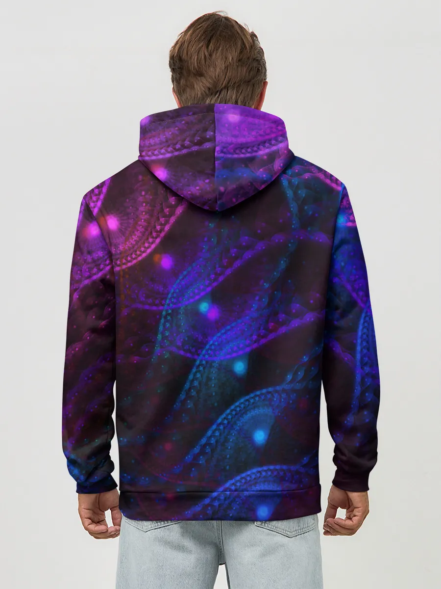 Худи мужской база хлопок / NEON FRACTAL