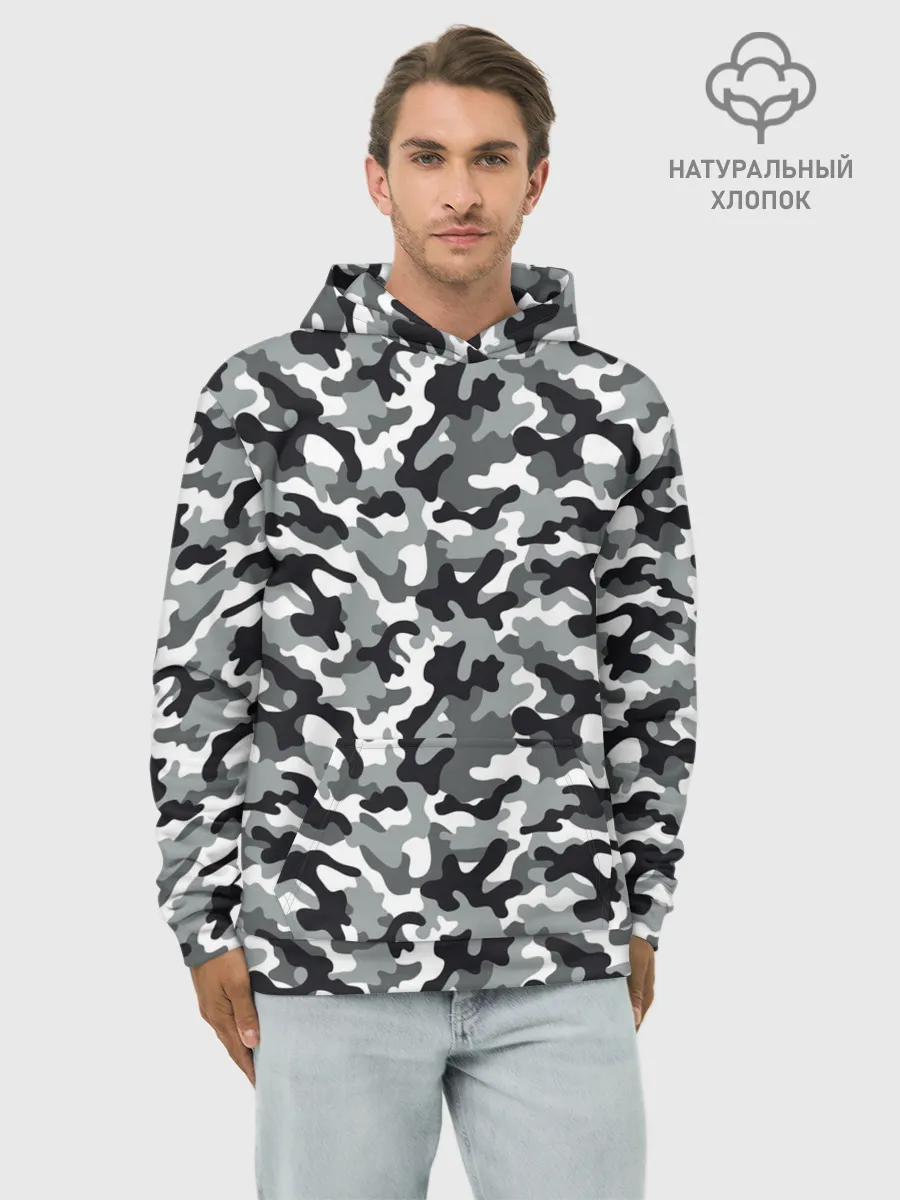 Худи мужской база хлопок / Камуфляж