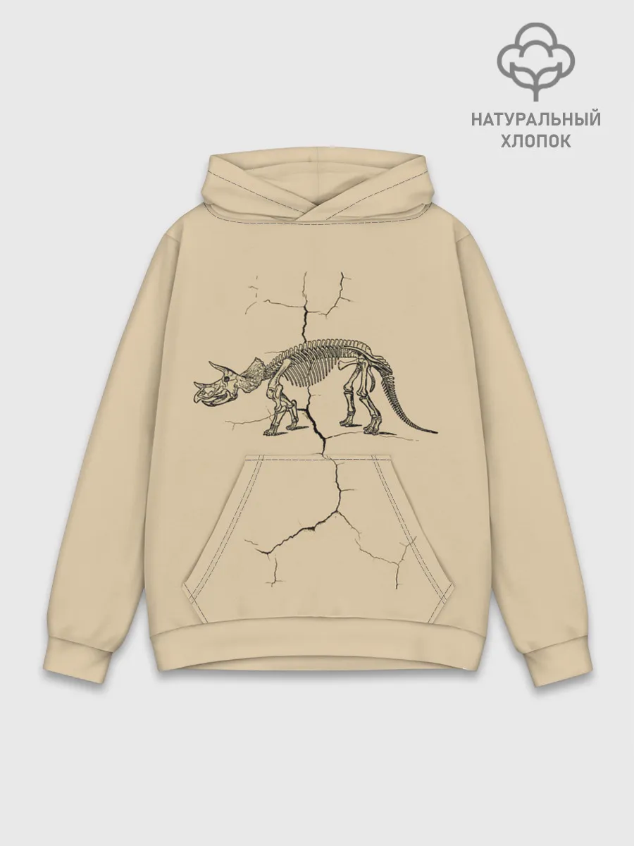 Худи мужской база хлопок / Triceratops skeleton