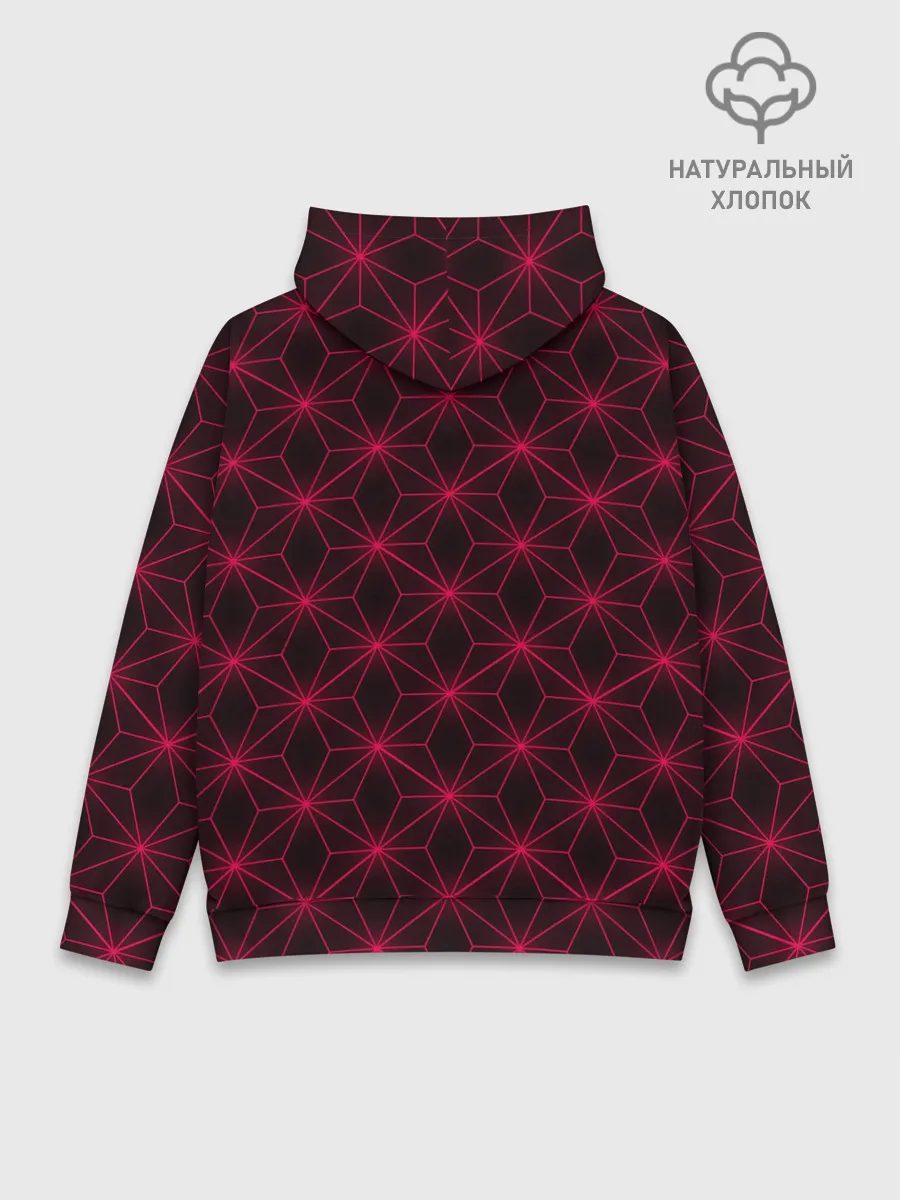 Худи мужской база хлопок / Kimetsu no yaiba красный паттерн