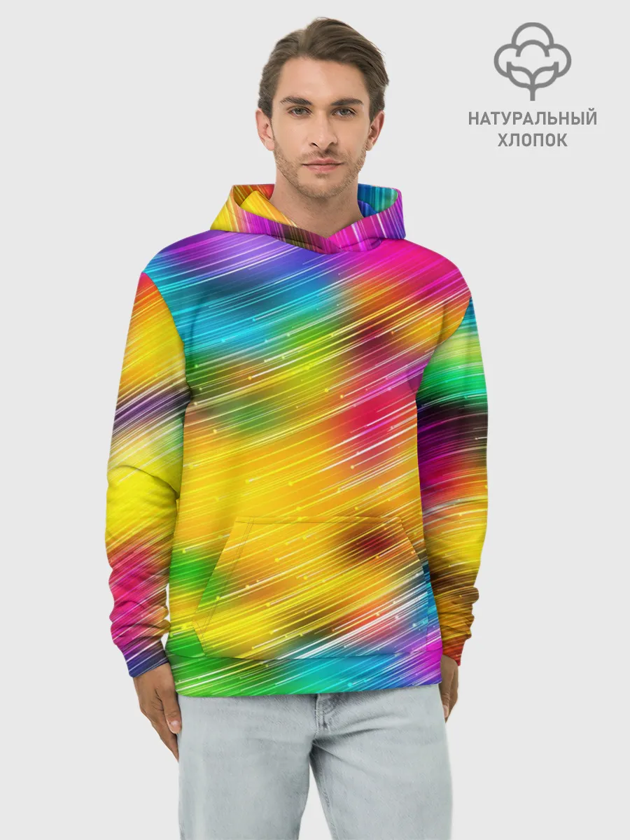 Худи мужской база хлопок / Радужный звездопад