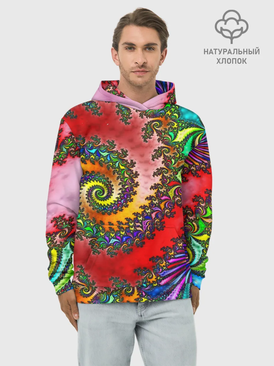 Худи мужской база хлопок / ФРАКТАЛЬНЫЙ УЗОР