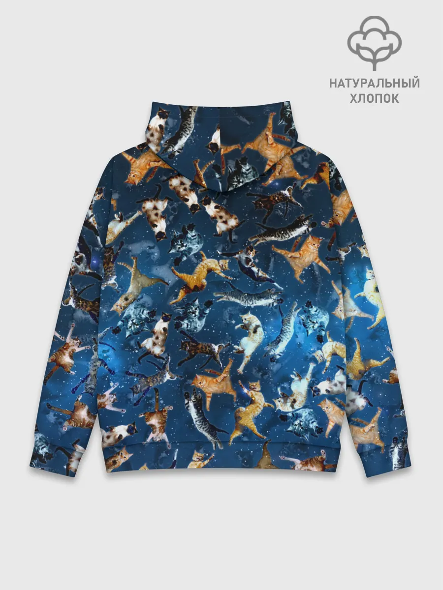 Худи мужской база хлопок / Космические коты