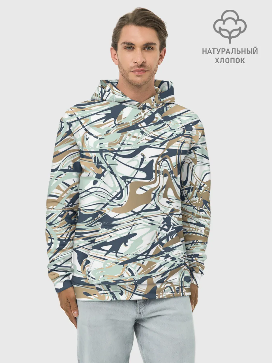Худи мужской база хлопок / Узор красками