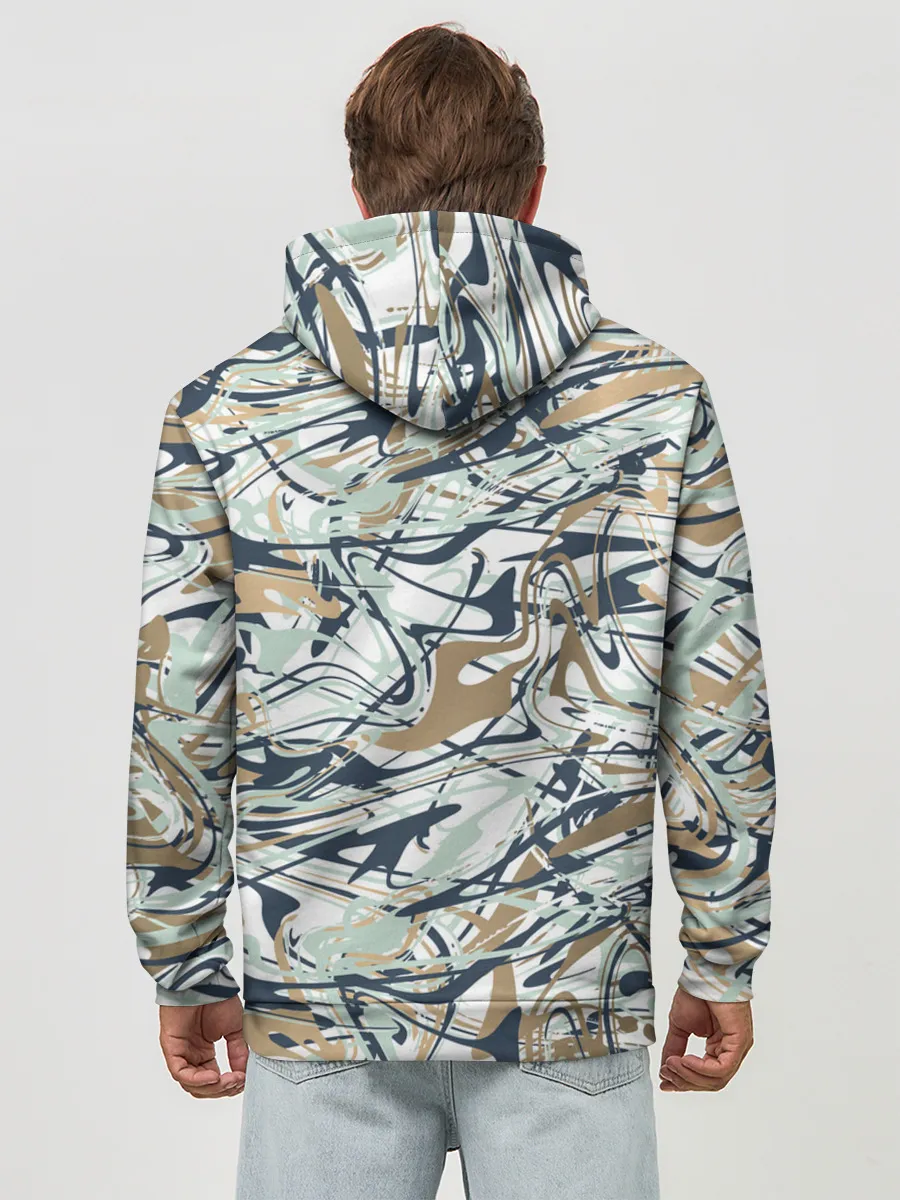 Худи мужской база хлопок / Узор красками