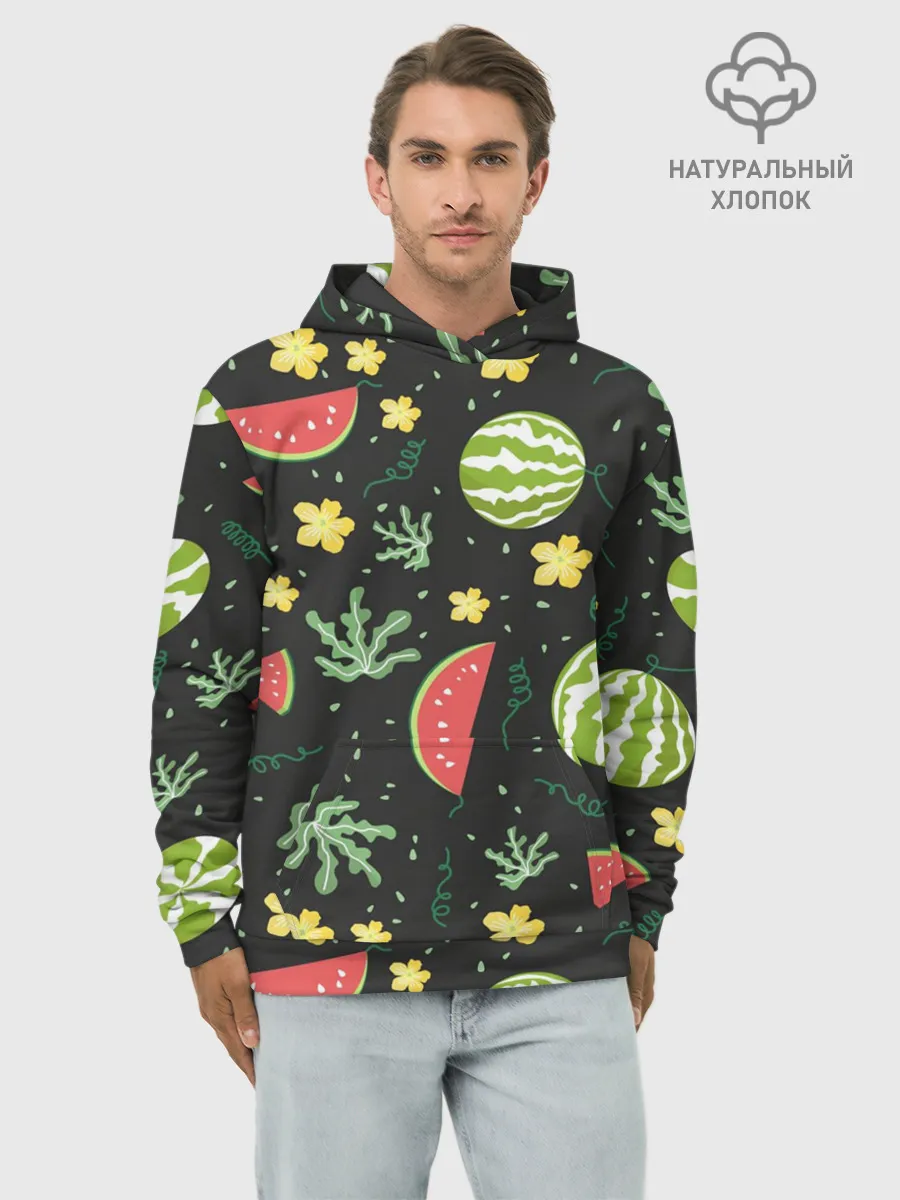 Худи мужской база хлопок / Арбузики
