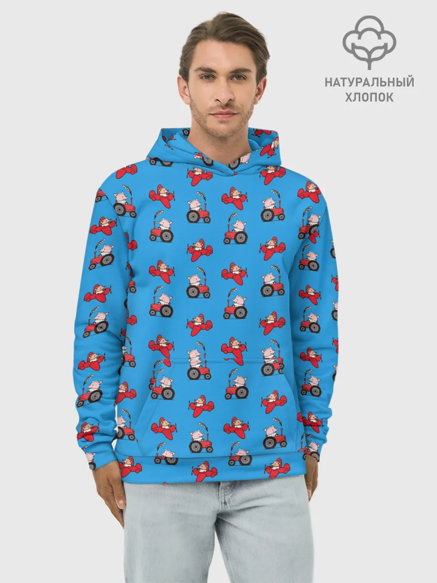 Худи мужской база хлопок / Поросенок Пётр
